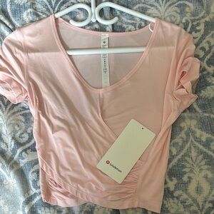 lululemon athletica Pink Fitted Ruched Blouse